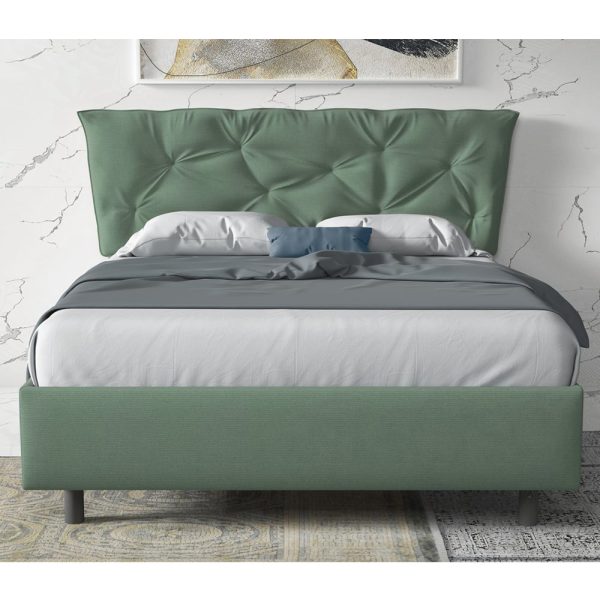 Berkeley Fabric Small Double Bed In Sage Green | Bed Sava