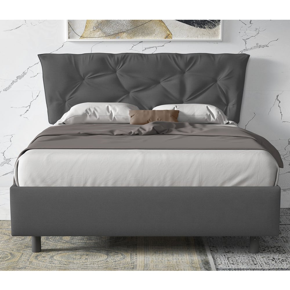 Berkeley Fabric Small Double Bed In Steel Grey