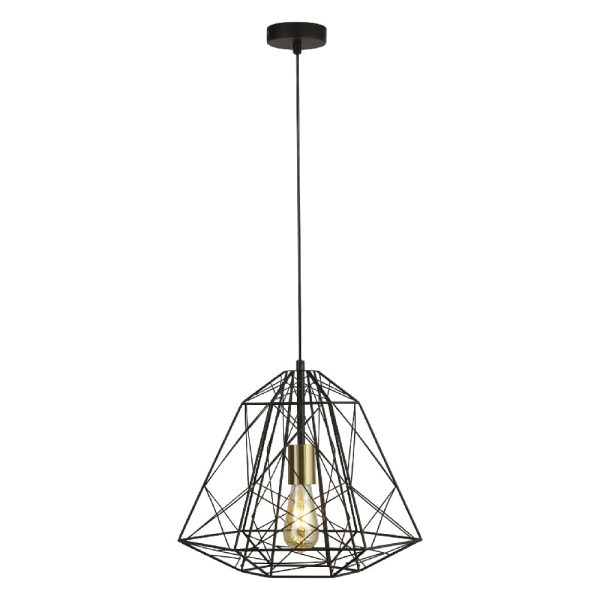 Bern Geomectric Cage Ceiling Pendant Light In Matt Black | Bed Sava