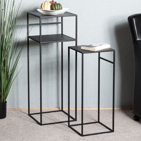 Bernalillo Metal Nest Of 2 Tables In Black | Bed Sava