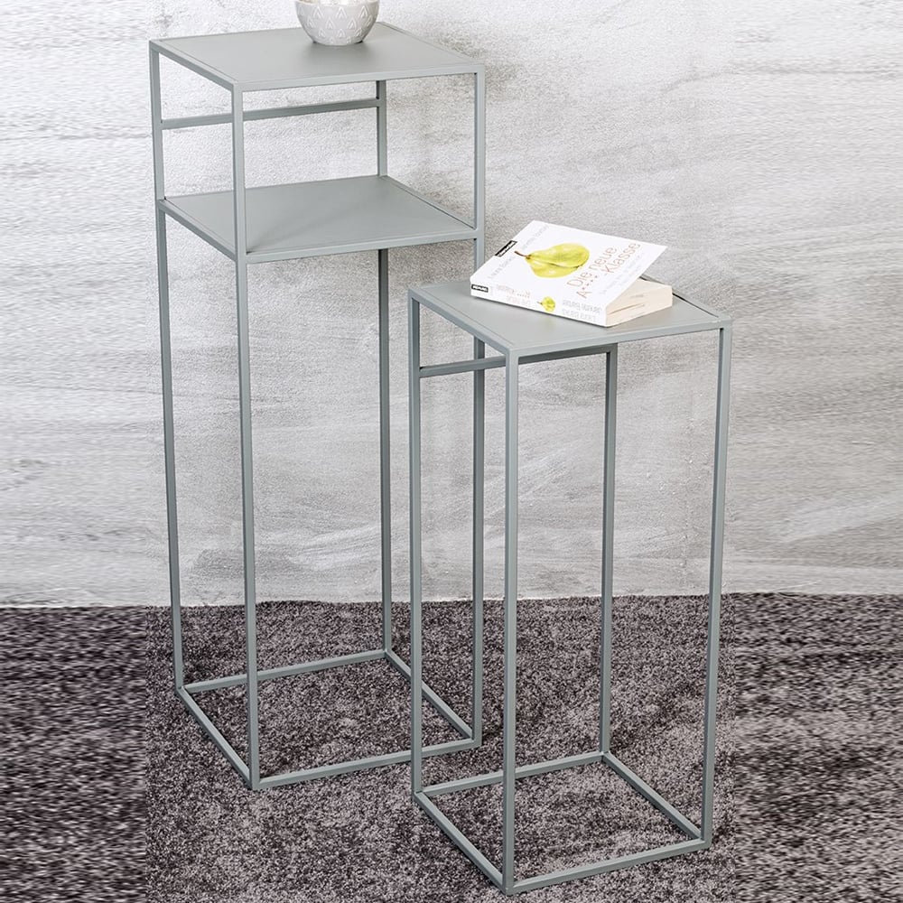 Bernalillo Metal Nest Of 2 Tables In Grey