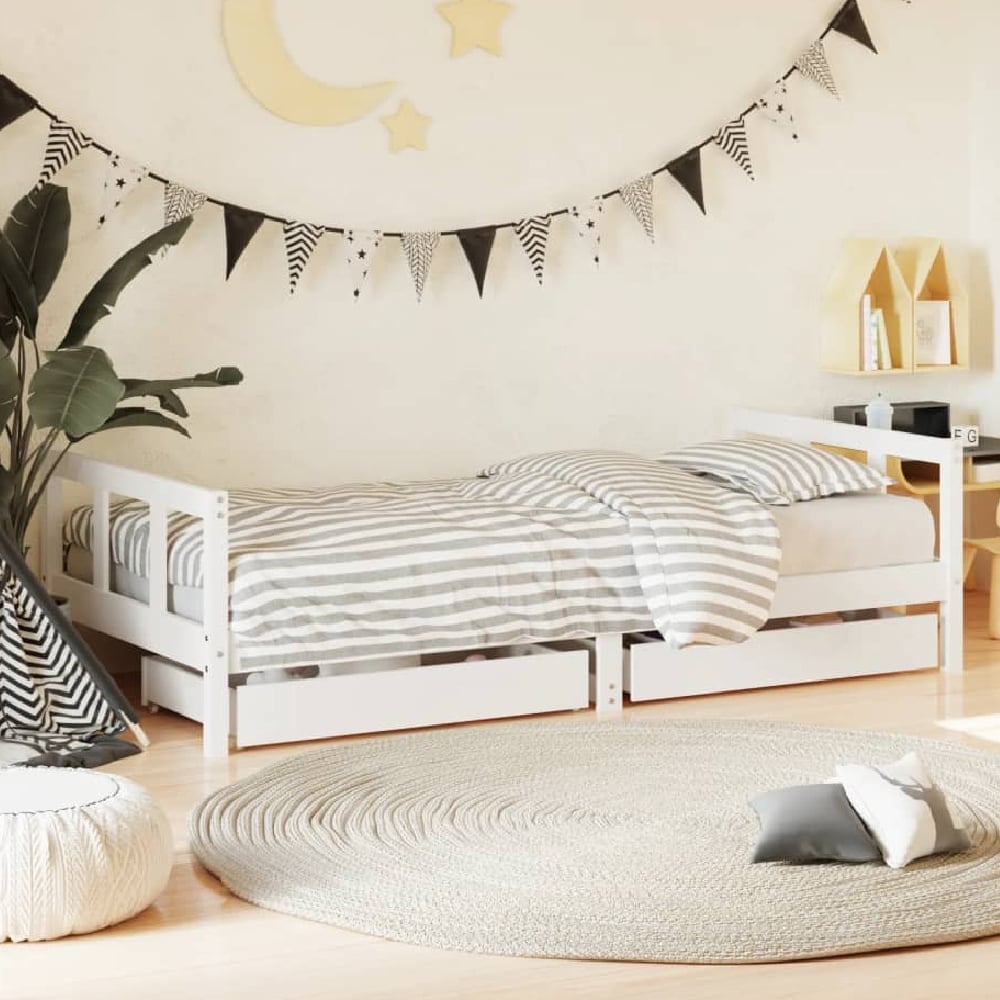 Berwyn 90x190cm Wooden Children Daybed In White