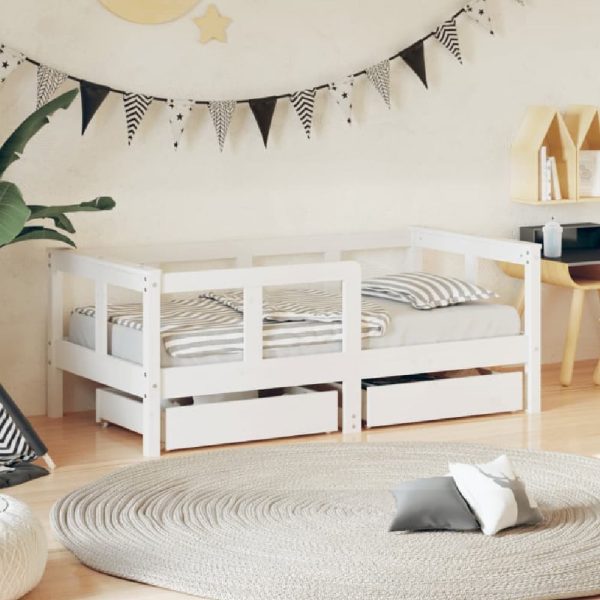 Berwyn 70x140cm Wooden Children Daybed In White | Bed Sava
