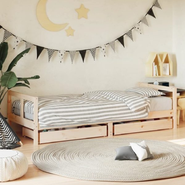 Berwyn 80x200cm Wooden Children Daybed In Natural | Bed Sava