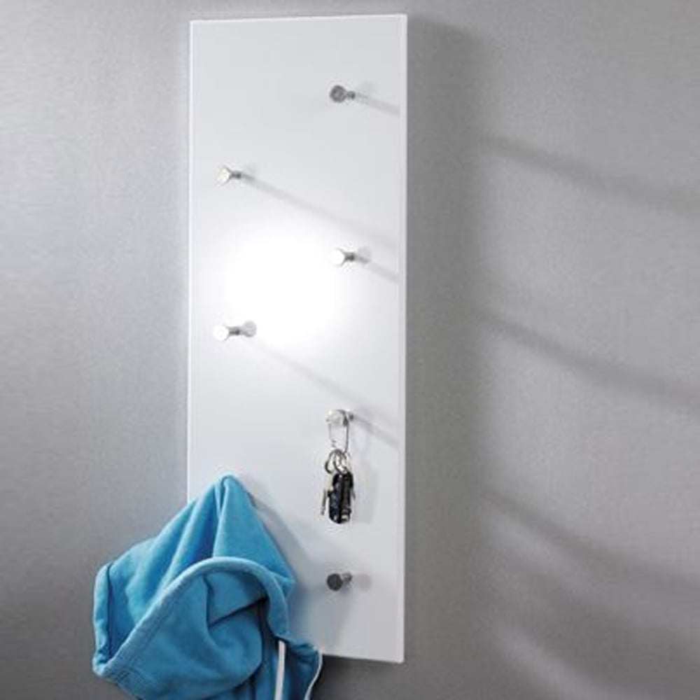 Berwyn Wooden Coat Rack In White And Chrome