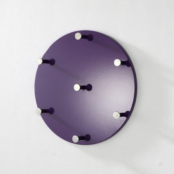 Berwyn Wooden Round Coat Rack Panel In Loganberry And Chrome | Bed Sava