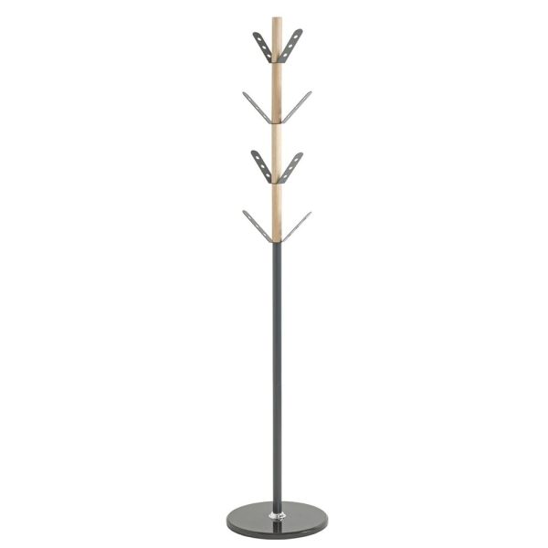 Bessemer Metal Coat Stand With Marble Base In Anthracite Natural | Bed Sava