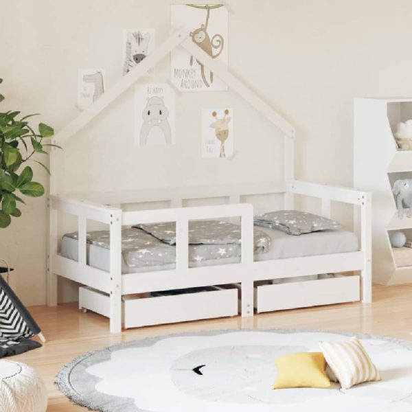 Bethel 70x140cm Wooden Children Daybed In White | Bed Sava