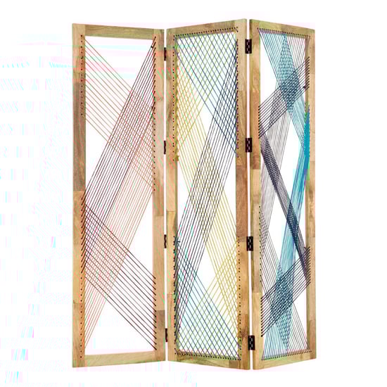 Bettina Wooden 3 Sections Room Divider In Multicolor