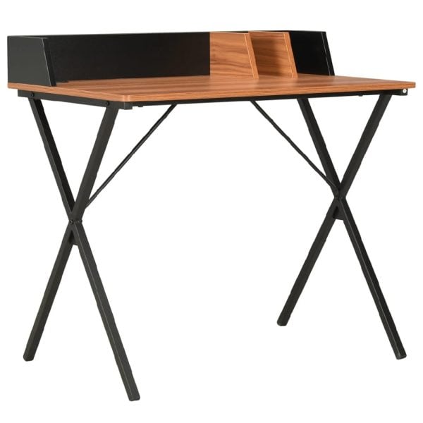 Beverly Wooden Laptop Desk In Black And Brown | Bed Sava