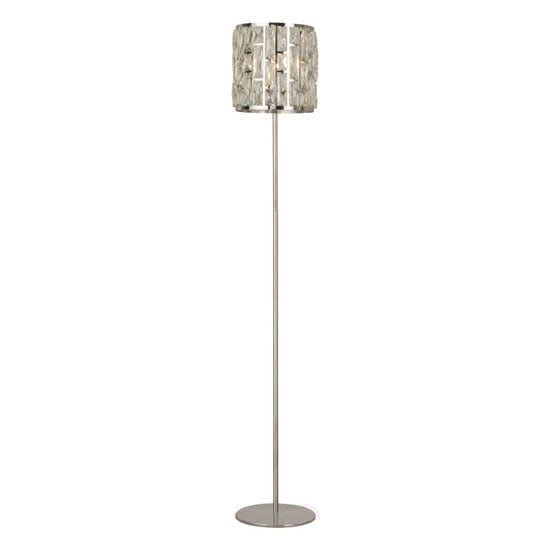 Bijou 1 Bulb Floor Lamp In Chrome With Crystal Glass | Bed Sava