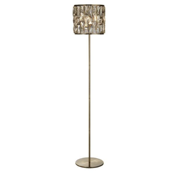 Bijou Champagne Glass Floor Lamp In Antique Brass | Bed Sava