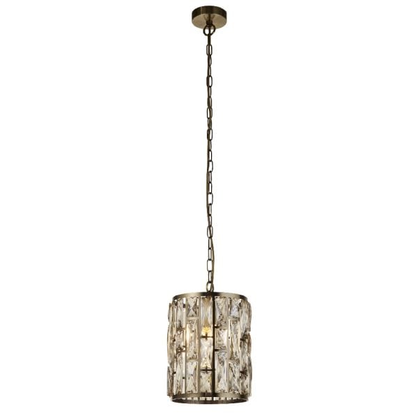 Bijou Champagne Glass Pendant Light In Antique Brass | Bed Sava
