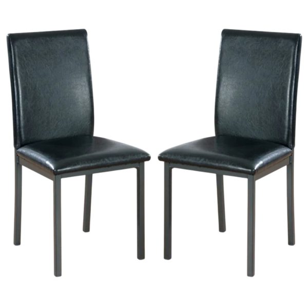 Billings Black Faux Leather Dining Chairs In Pair | Bed Sava