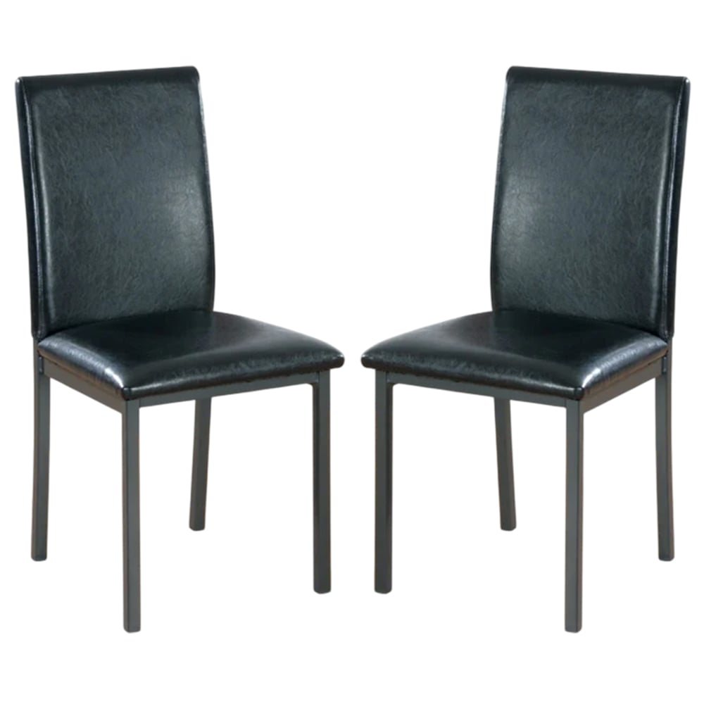 Billings Black Faux Leather Dining Chairs In Pair