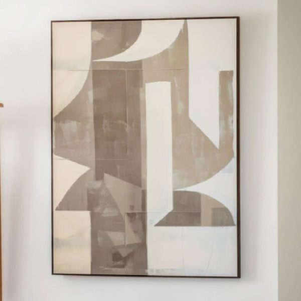 Biloxi Canvas Abstract Wall Art In Brown Frame | Bed Sava