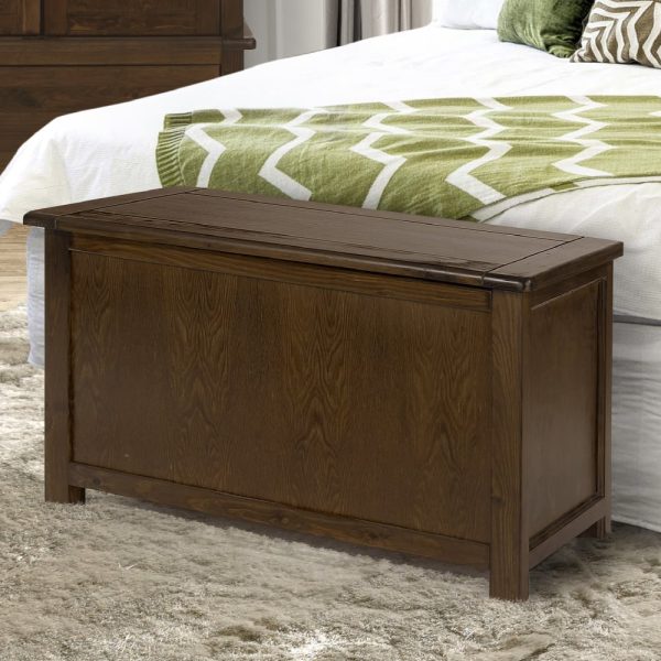 Birtley Wooden Blanket Box In Dark Brown | Bed Sava