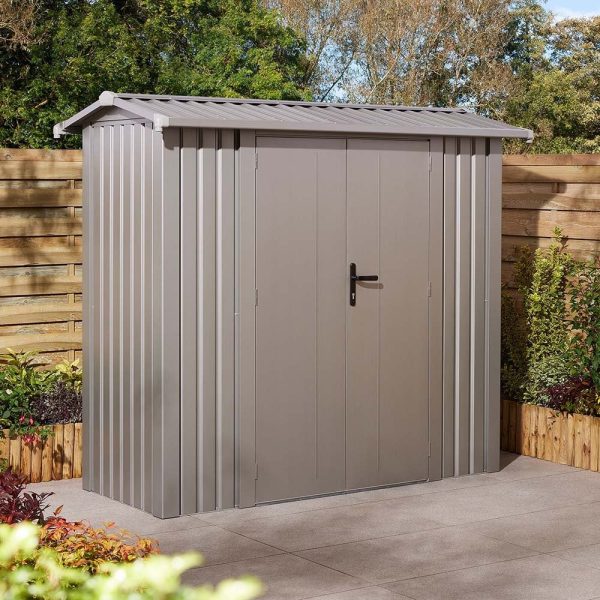 Bismarck Plastic Garden Shed With Foundation Kit In Grey 8×4 | Bed Sava