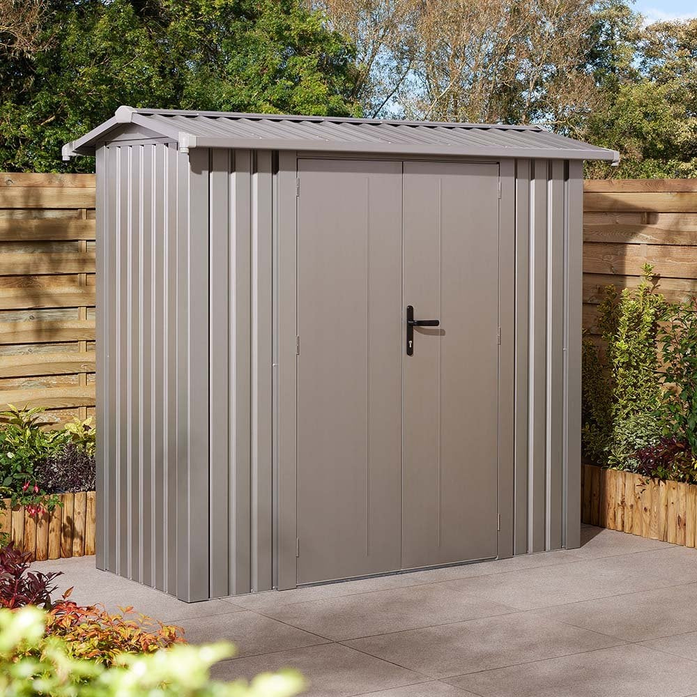 Bismarck Plastic Garden Shed With Foundation Kit In Grey 8×4 | Bed Sava