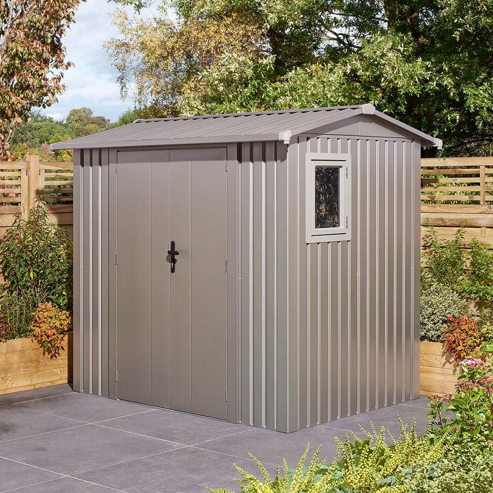 Bismarck Plastic Garden Shed With Foundation Kit In Grey 8×6 | Bed Sava