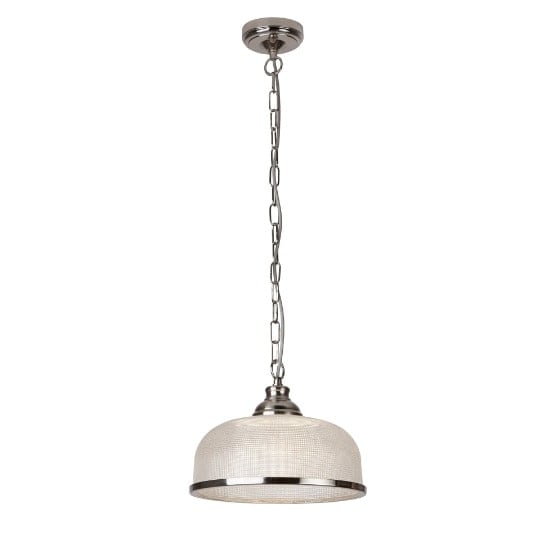 Bistro II Pendant Light In Satin Silver And Halophane Glass | Bed Sava