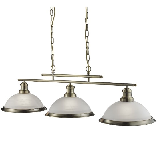 Bistro 3 Light Ceiling Bar In Antique Brass | Bed Sava