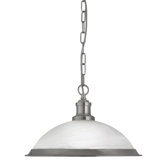 Bistro Pendant Light In Satin Silver With Acid Glass | Bed Sava