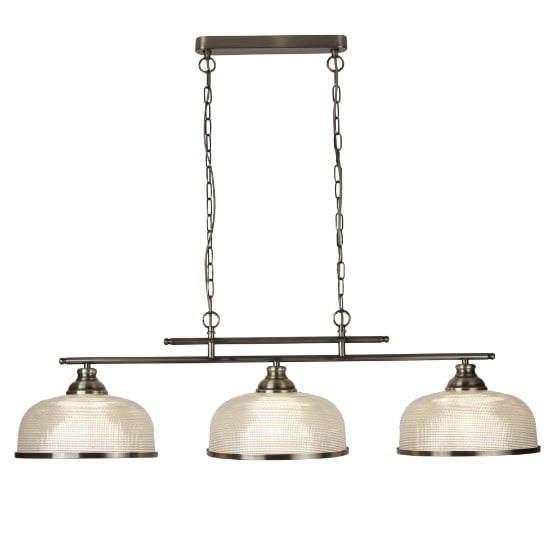 Bistro II 3 Light Ceiling Bar In Antique Brass | Bed Sava