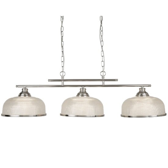 Bistro II 3 Light Ceiling Bar In Satin Silver | Bed Sava