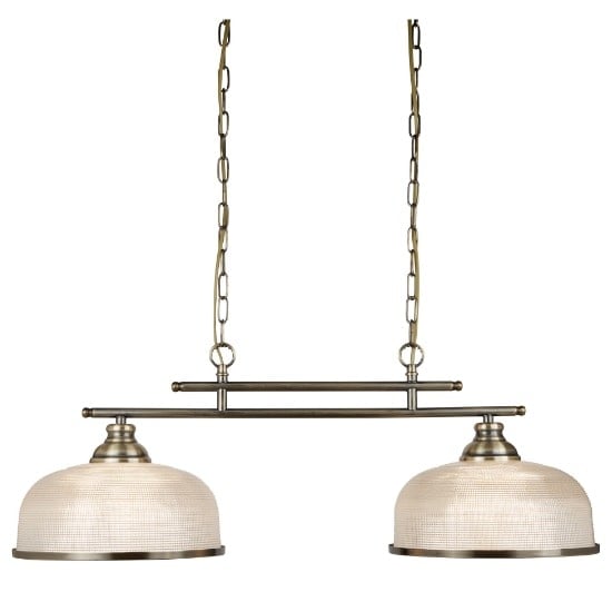 Bistro II 2 Light Ceiling Bar In Antique Brass | Bed Sava
