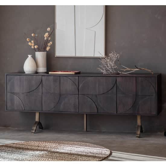Blackfoot Wooden Sideboard With 4 Doors In Brown | Bed Sava
