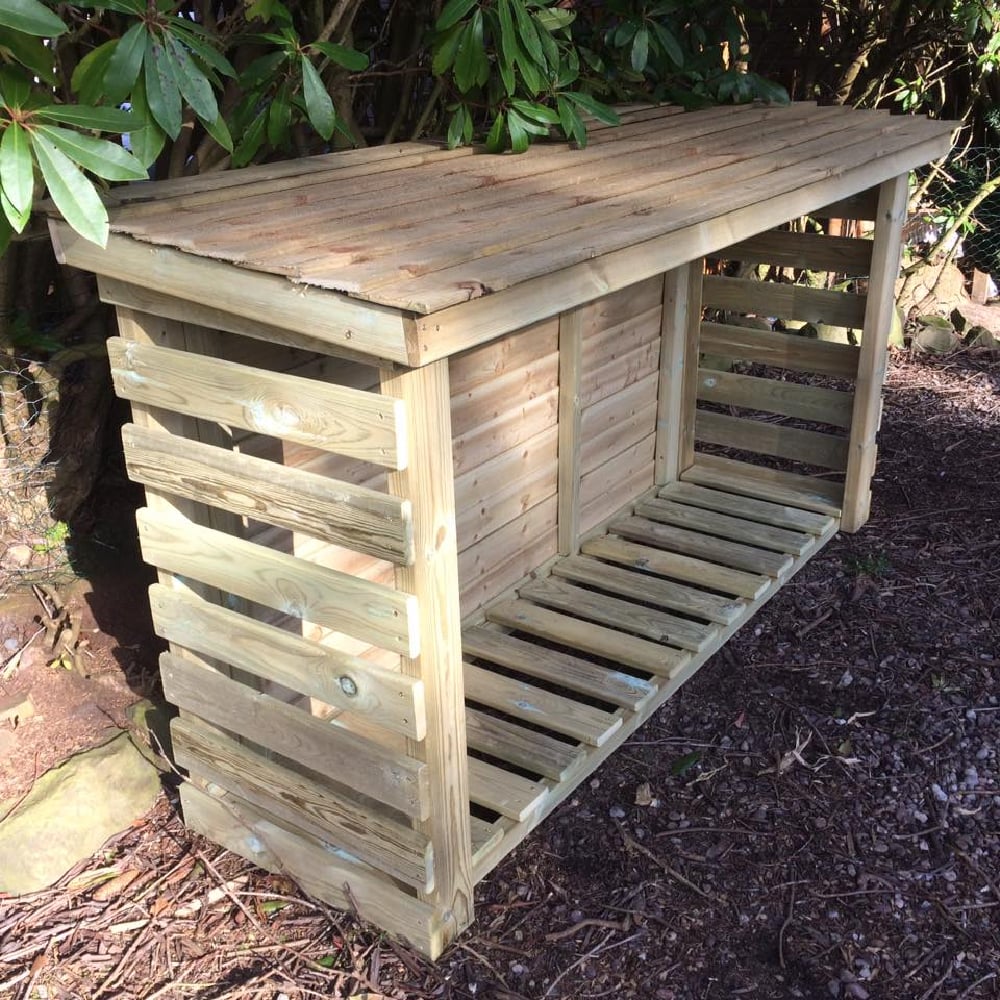 Blackfriars Large Wooden Garden Log Store In Natural | Bed Sava