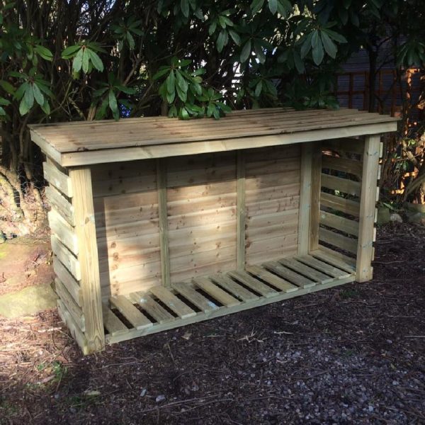 Blackfriars Small Wooden Garden Log Store In Natural | Bed Sava