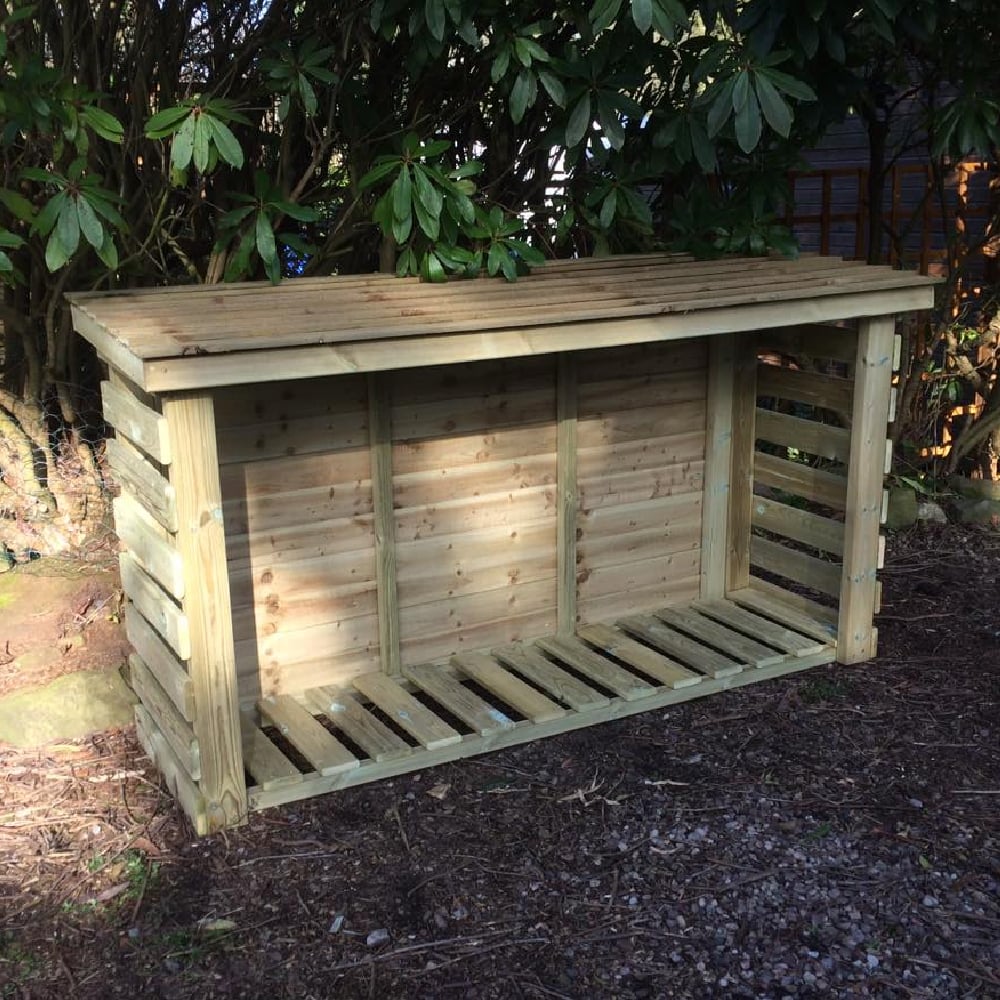 Blackfriars Small Wooden Garden Log Store In Natural | Bed Sava