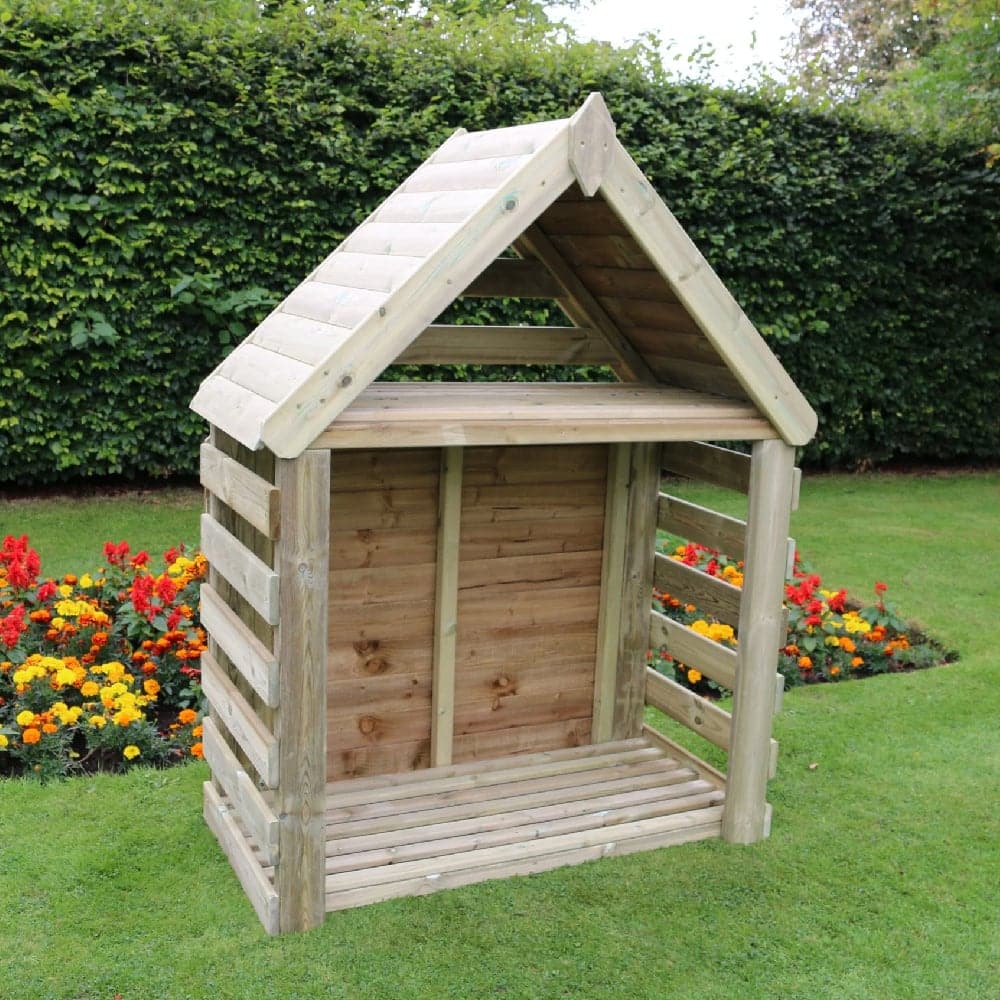Blackfriars Wooden Garden Tringle Log Store In Natural | Bed Sava