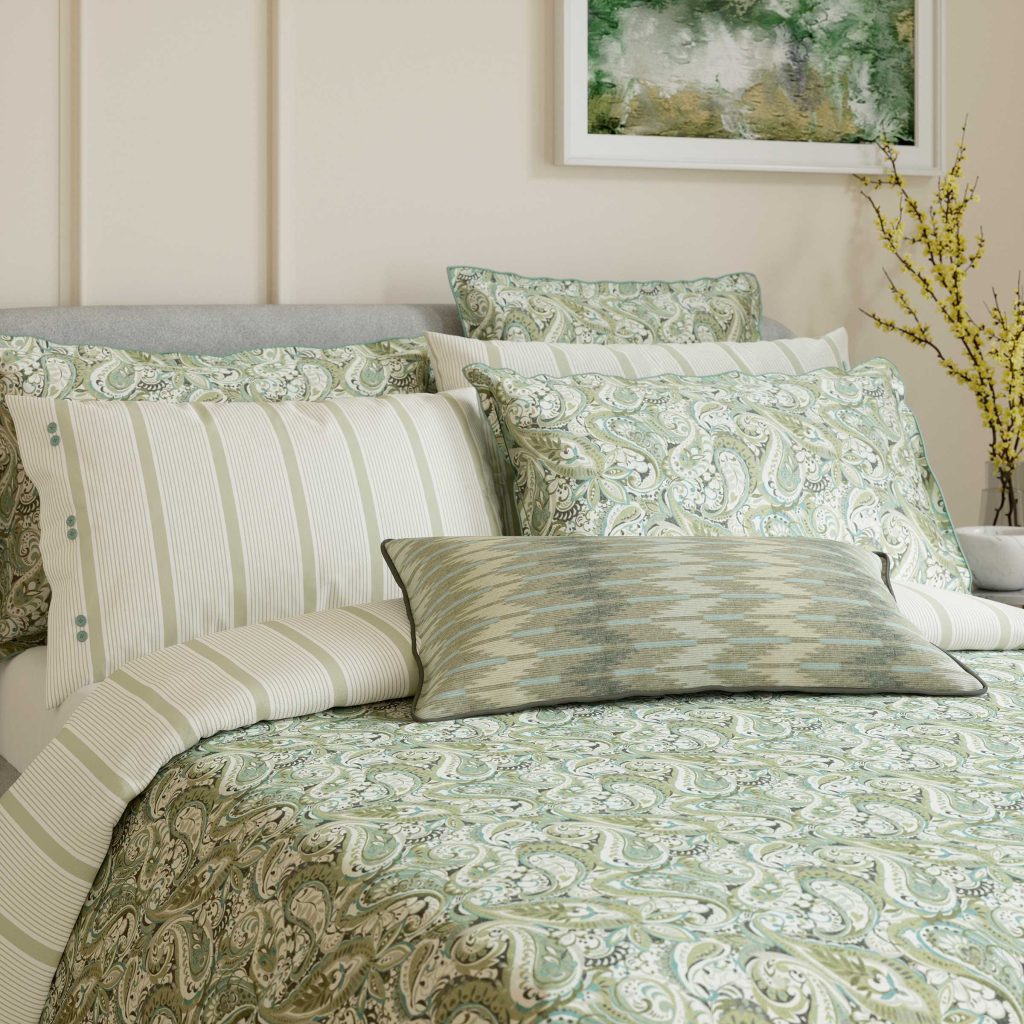 Bedeck of Belfast Alessie Single Duvet Cover Set, Green