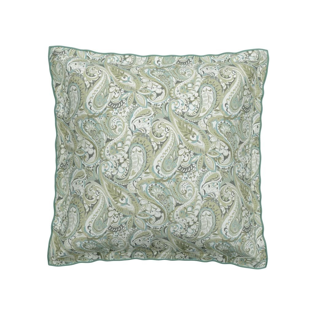Bedeck of Belfast Alessie Pair of Square Oxford Pillowcases, Green