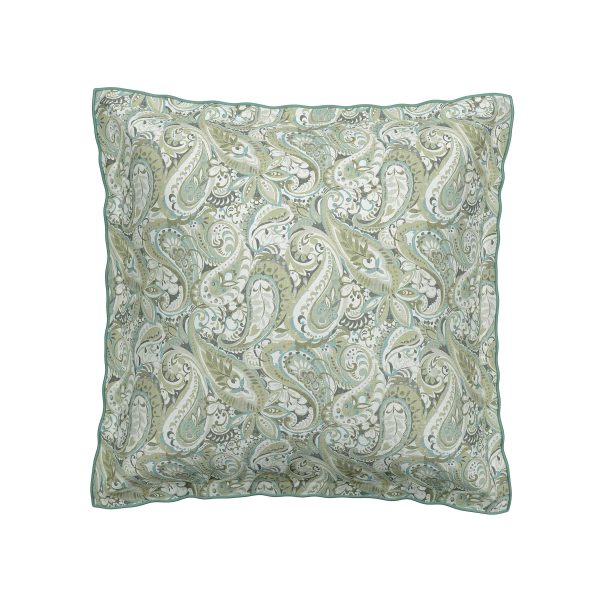 Bedeck of Belfast Alessie Pair of Square Oxford Pillowcases Green | Bed Sava