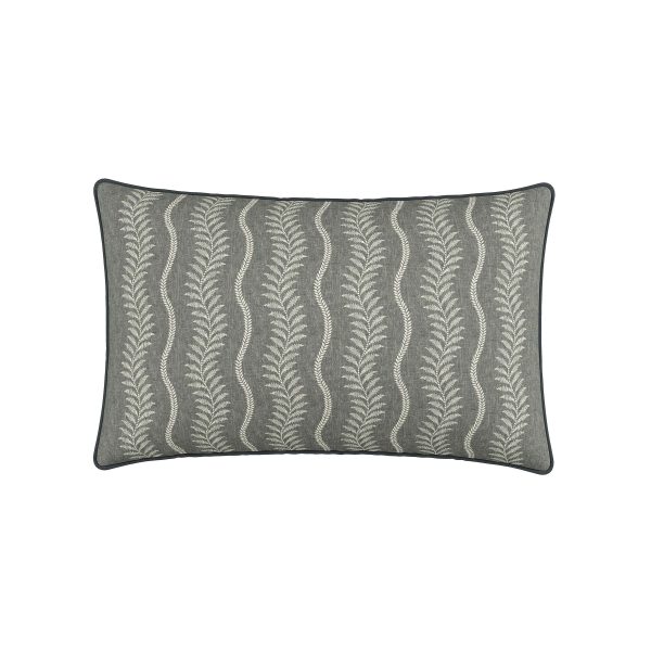 Bedeck of Belfast Ariane Cushion 70cm x 40cm Charcoal  Linen | Bed Sava