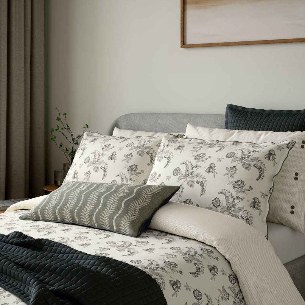 Bedeck of Belfast Ariane Double Duvet Cover Set, Charcoal & Linen