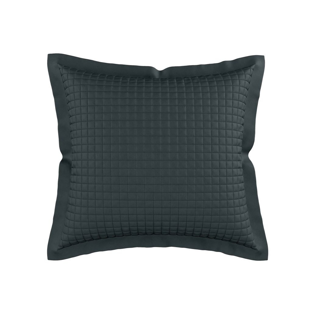 Bedeck of Belfast Ariane Square Oxford Pillowcase, Charcoal & Linen