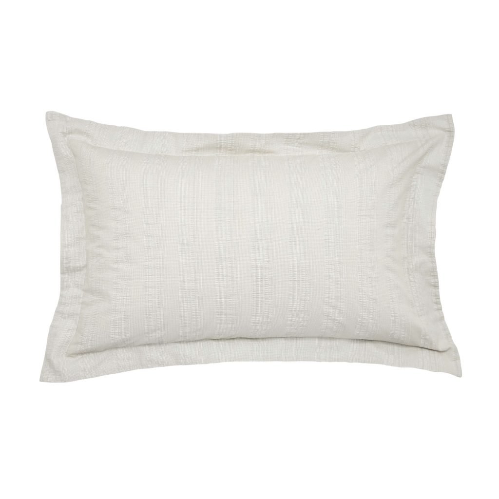 Bedeck of Belfast Aris Woven Stripe Oxford Pillowcase, Silver