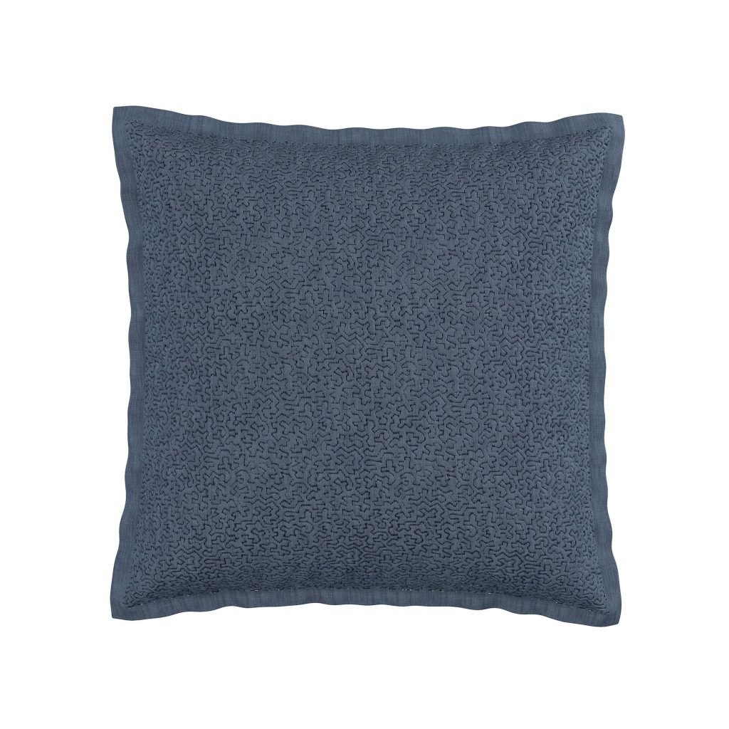 Bedeck of Belfast Delphine Square Oxford Pillowcase, Chambray Blue