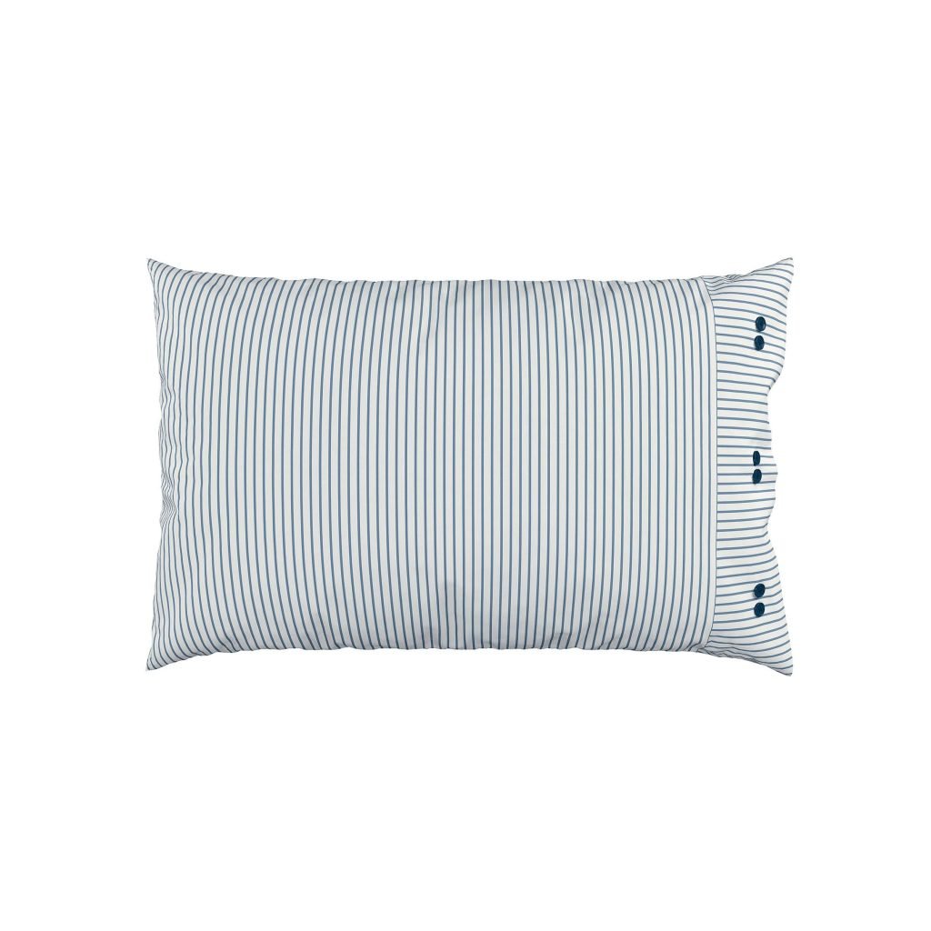 Bedeck of Belfast Delphine Pair of Standard Pillowcases, Chambray Blue