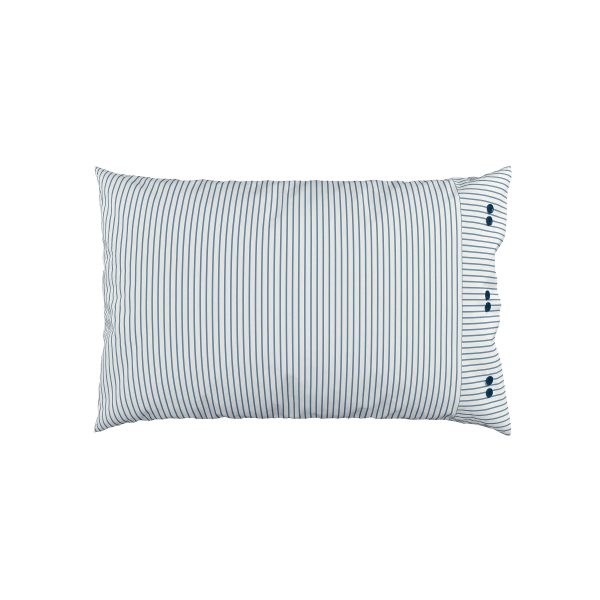 Bedeck of Belfast Delphine Pair of Standard Pillowcases Chambray Blue | Bed Sava
