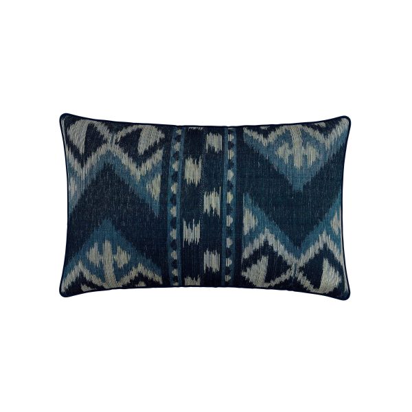 Bedeck of Belfast Dhaka Cushion 70cm x 40cm Blue | Bed Sava