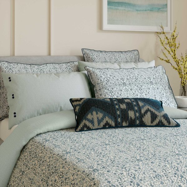 Bedeck of Belfast Dhaka Kingsize Duvet Cover Set Blue | Bed Sava