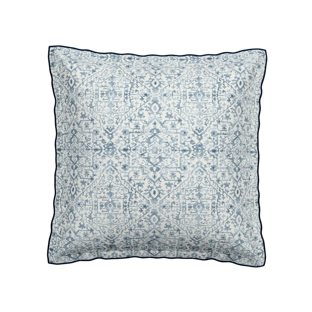 Bedeck of Belfast Dhaka Pair of Square Oxford Pillowcases, Blue