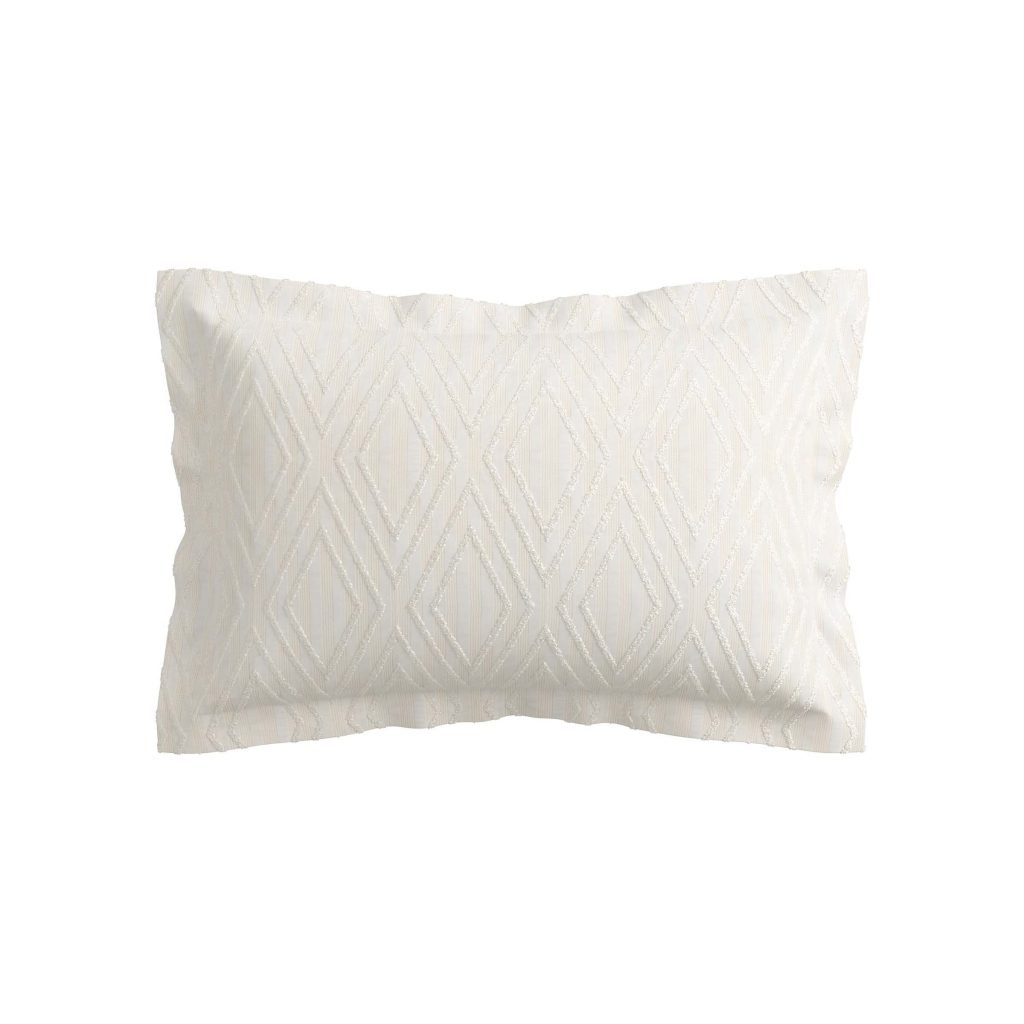 Bedeck of Belfast Emani Clipped Weave Oxford Pillowcase, Chalk