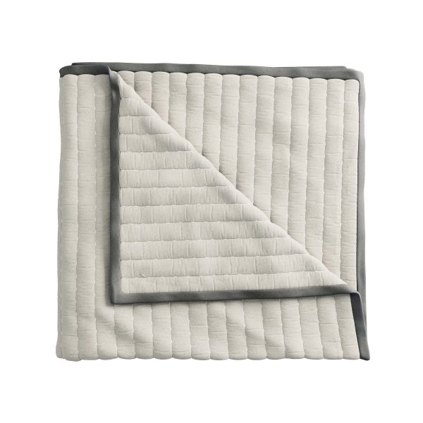 Bedeck of Belfast Emani Quilted Throw ChalkCharcoal | Bed Sava